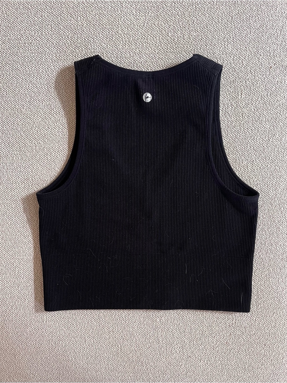 Black Ribbed V-Neck Cropped Sports Bra Size Small. Brami. - Picture 8 of 11
